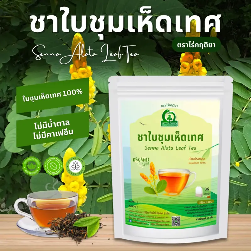 ชาใบชุมเห็ดเทศ ตราไร่กฤติยา