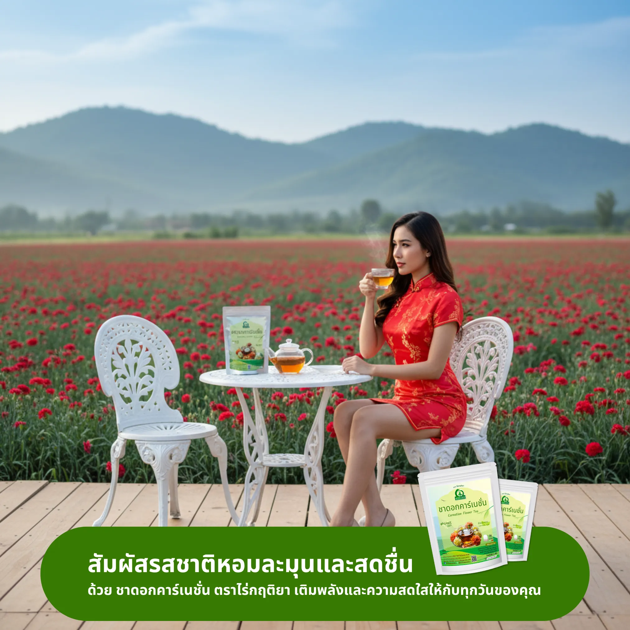 ดื่มชาดอกคาร์เนชั่น