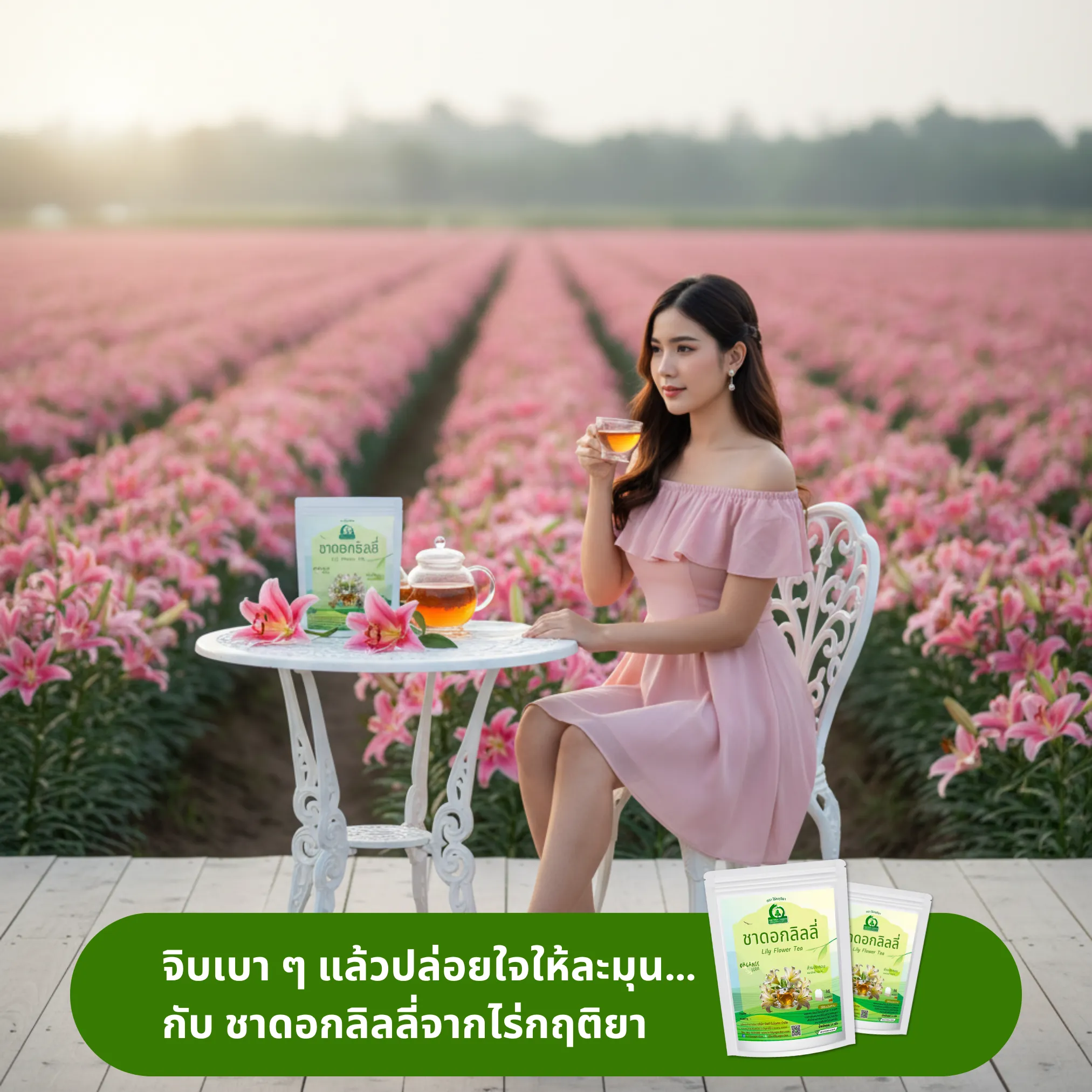 ดื่มชาดอกลิลลี่