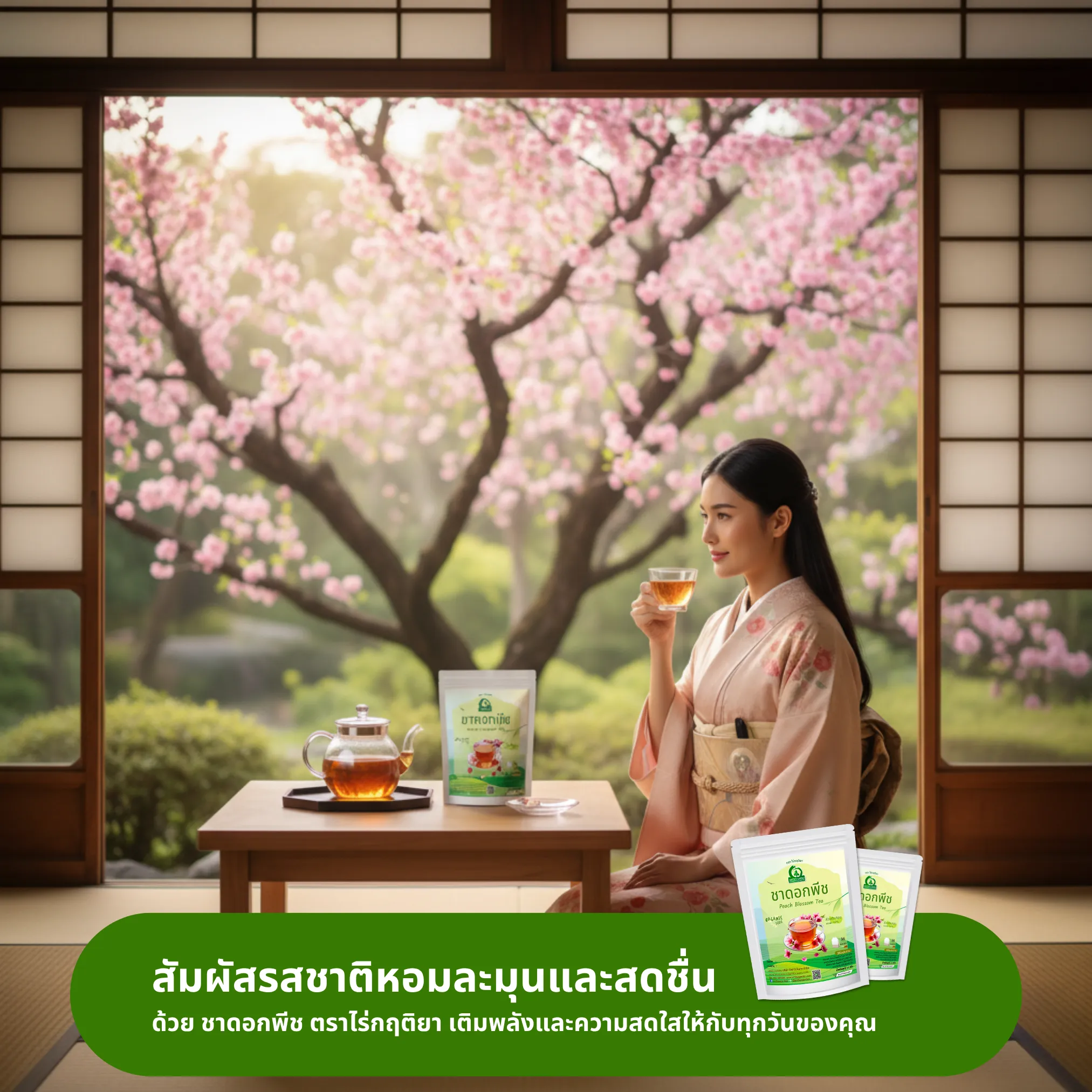 ดื่มชาดอกพีช