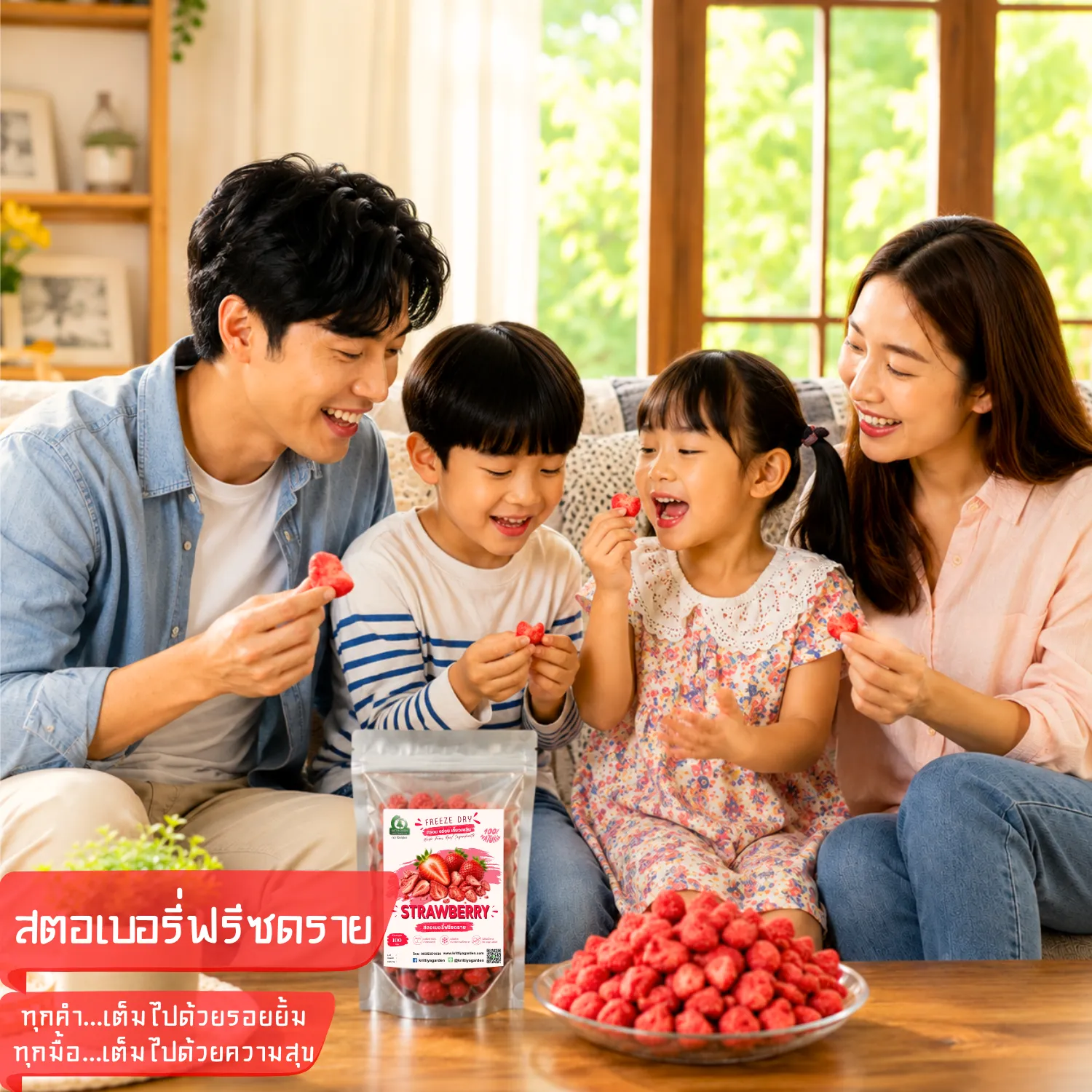 สตรอว์เบอร์รีฟรีซดราย กินได้ทุกเพศทุกวัย